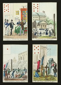 Four Playing Cards Commemorating the Heroes of July 1830